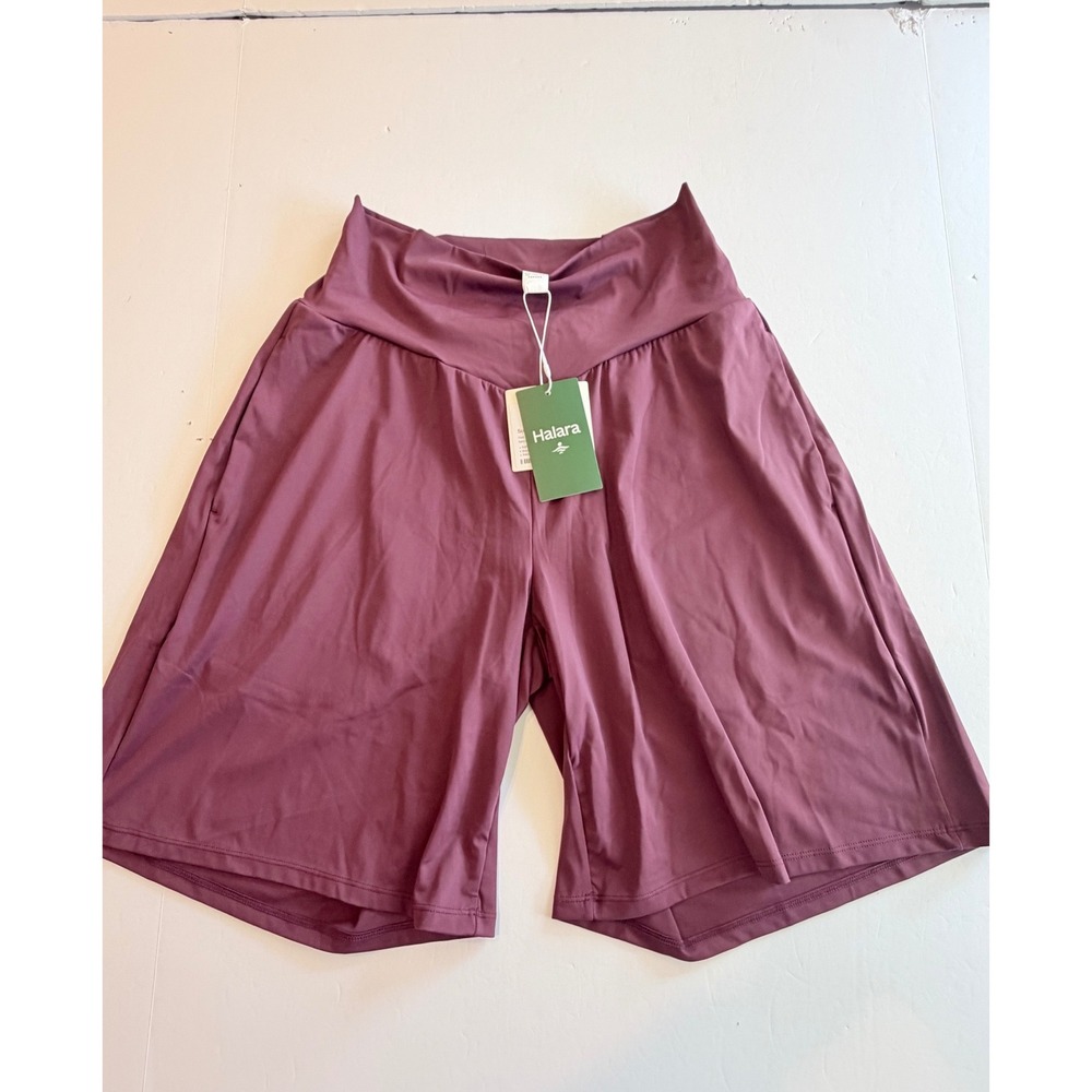 Halara Softlyzero Airy High Waisted Shorts Plum Purple Women Size L NWT